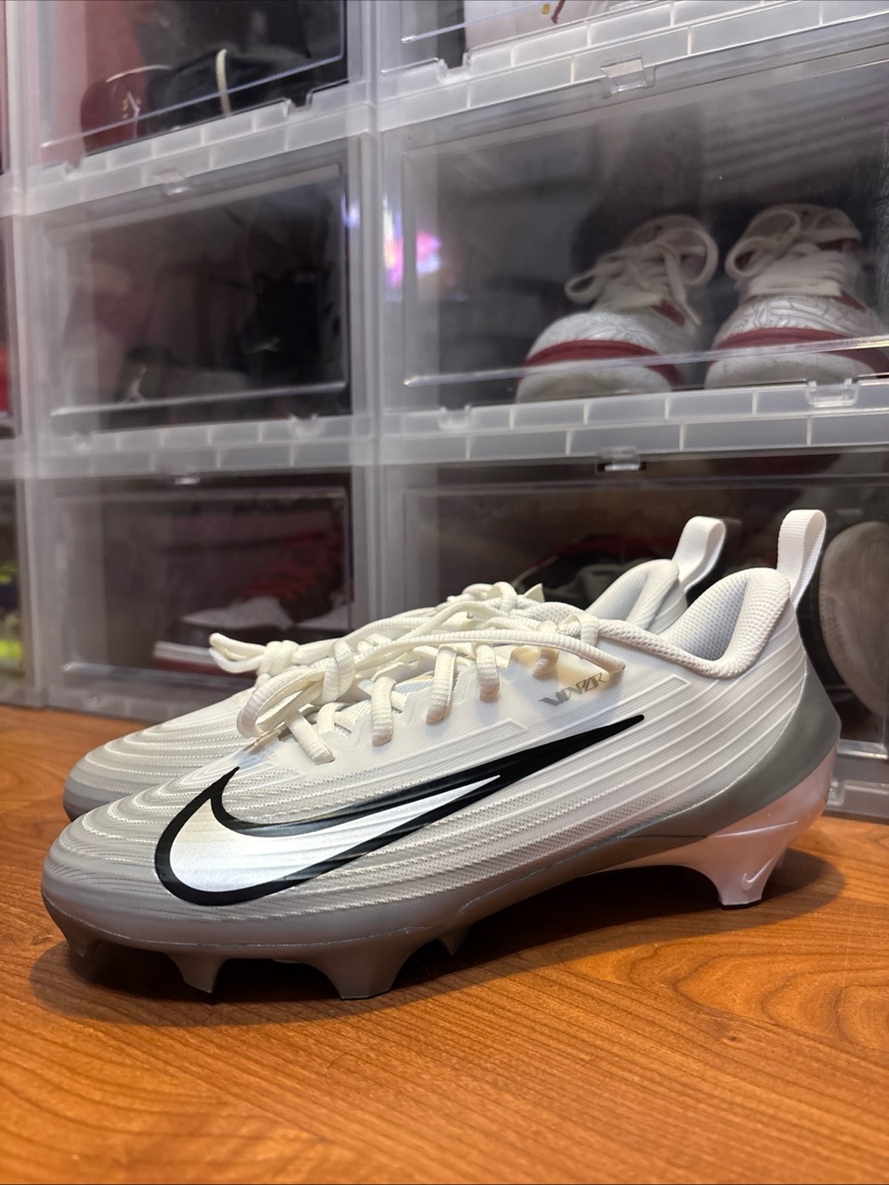 Nike Vapor Speed 3 White Wolf Grey FB3303-100 Football Cleats Szs 8M + 8.5M NWOB